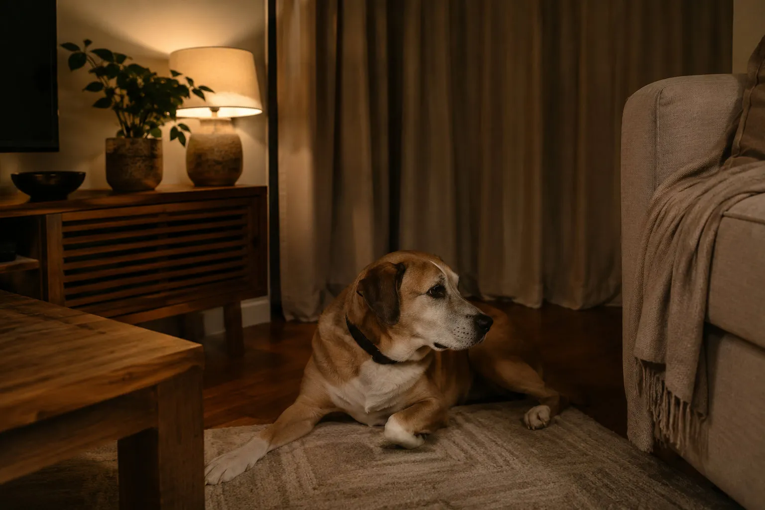 Una serata tranquilla in casa, con rumori attutiti, per il cane che ha paura dei botti